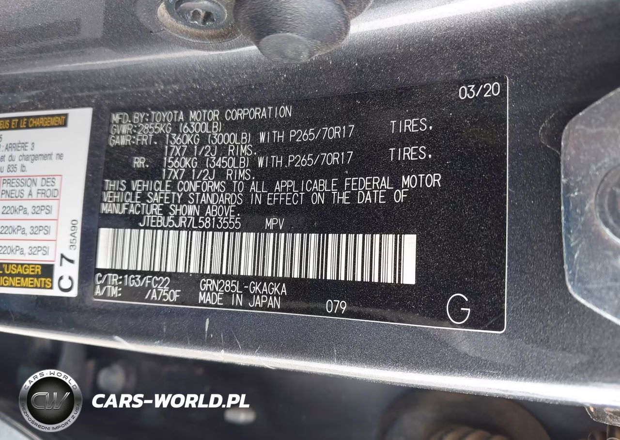 2020 Toyota 4Runner Trd Off Road VIN:JTEBU5JR7L5813555 - 9