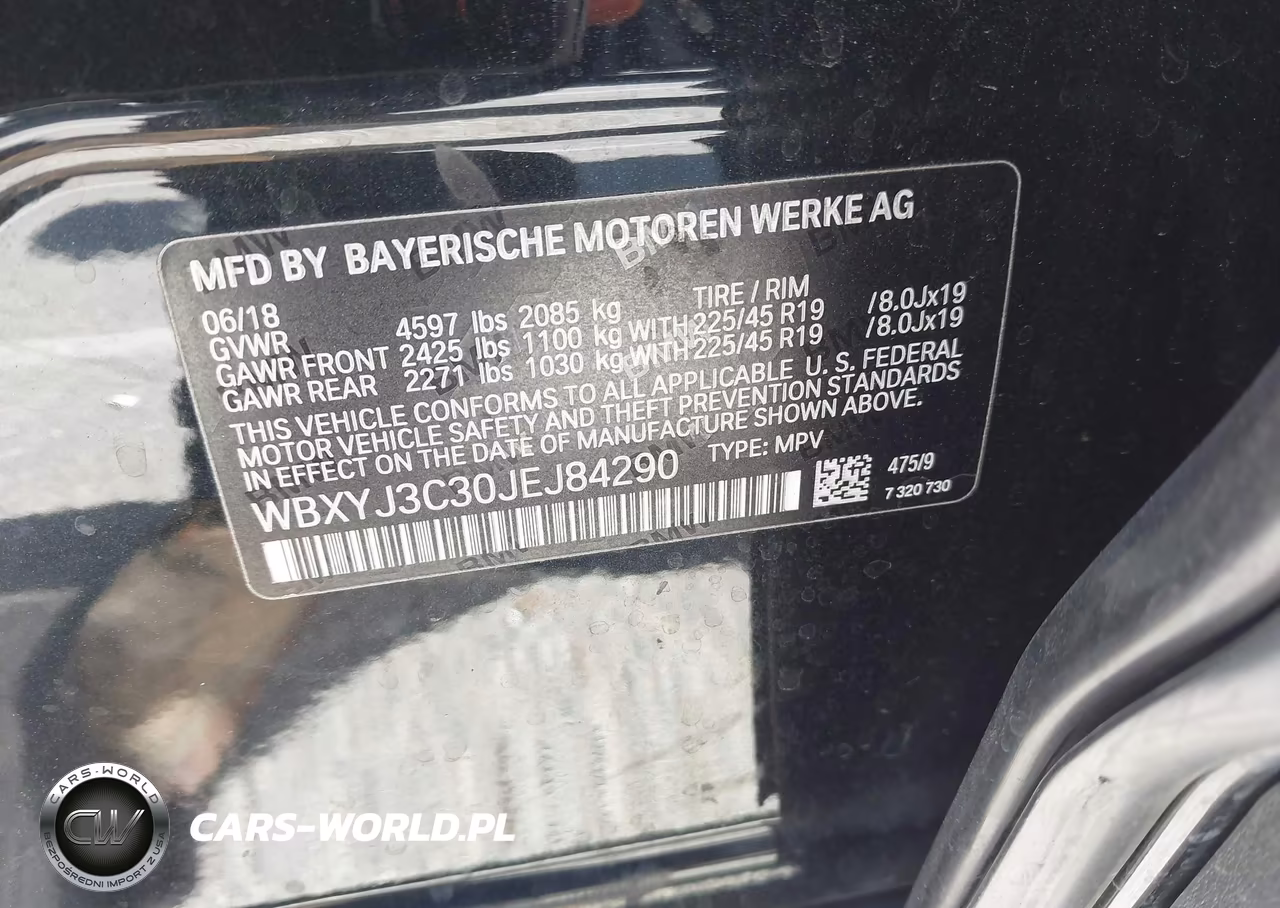 2018 BMW X2 Sdrive28I VIN:WBXYJ3C30JEJ84290 - 9