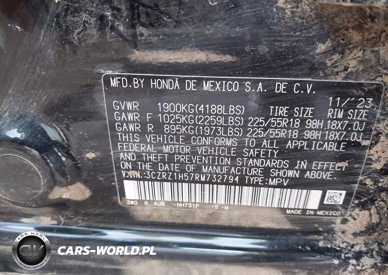 2024 Honda Hr-V 2Wd Sport-2Wd Sport W-O Bsi VIN:3CZRZ1H57RM732794 - 9