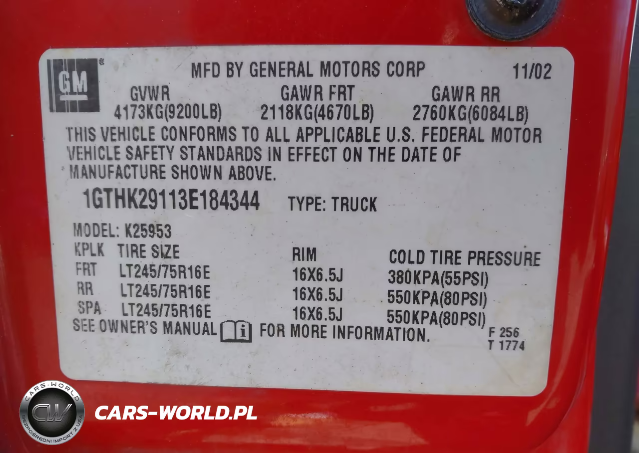2003 GMC Sierra 2500Hd Sle VIN:1GTHK29113E184344 - 9