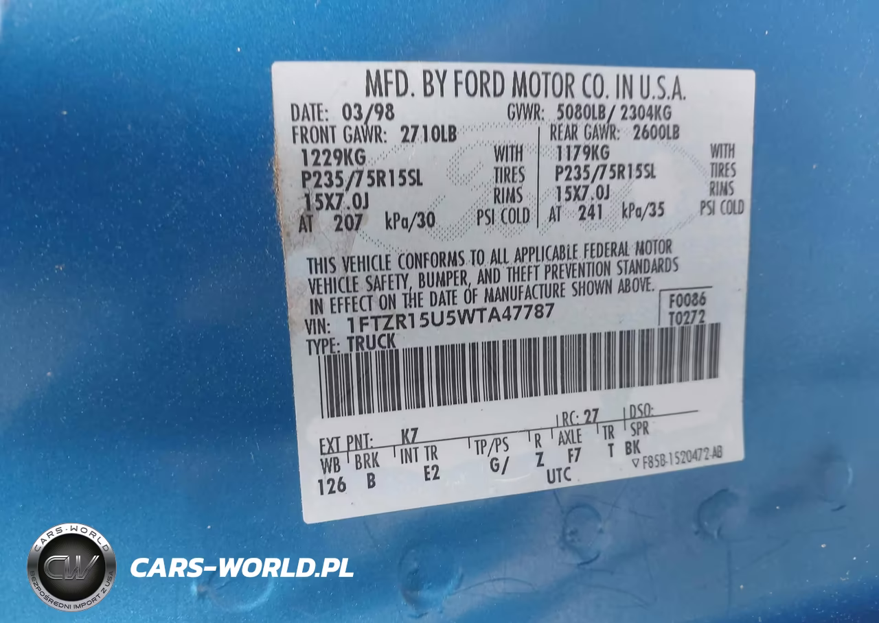 1998 Ford Ranger Splash-Xl-Xlt VIN:1FTZR15U5WTA47787 - 9