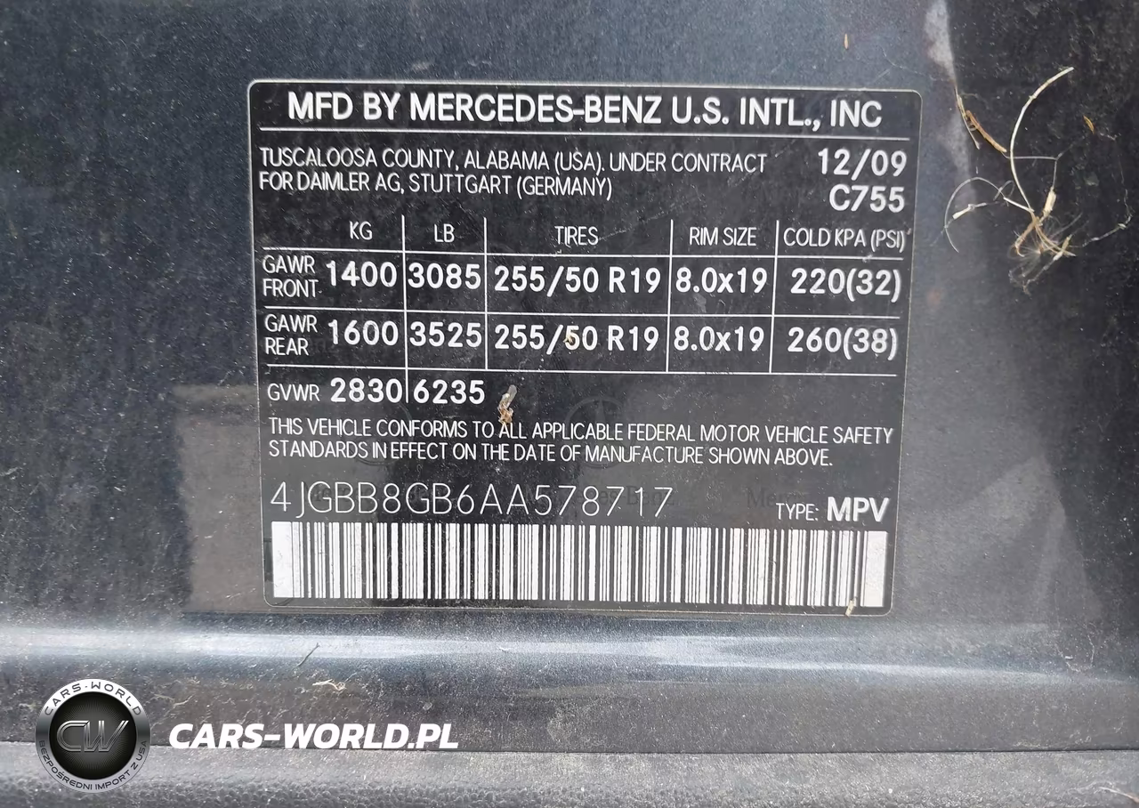 2010 Mercedes-Benz Ml 350 4Matic VIN:4JGBB8GB6AA578717 - 9