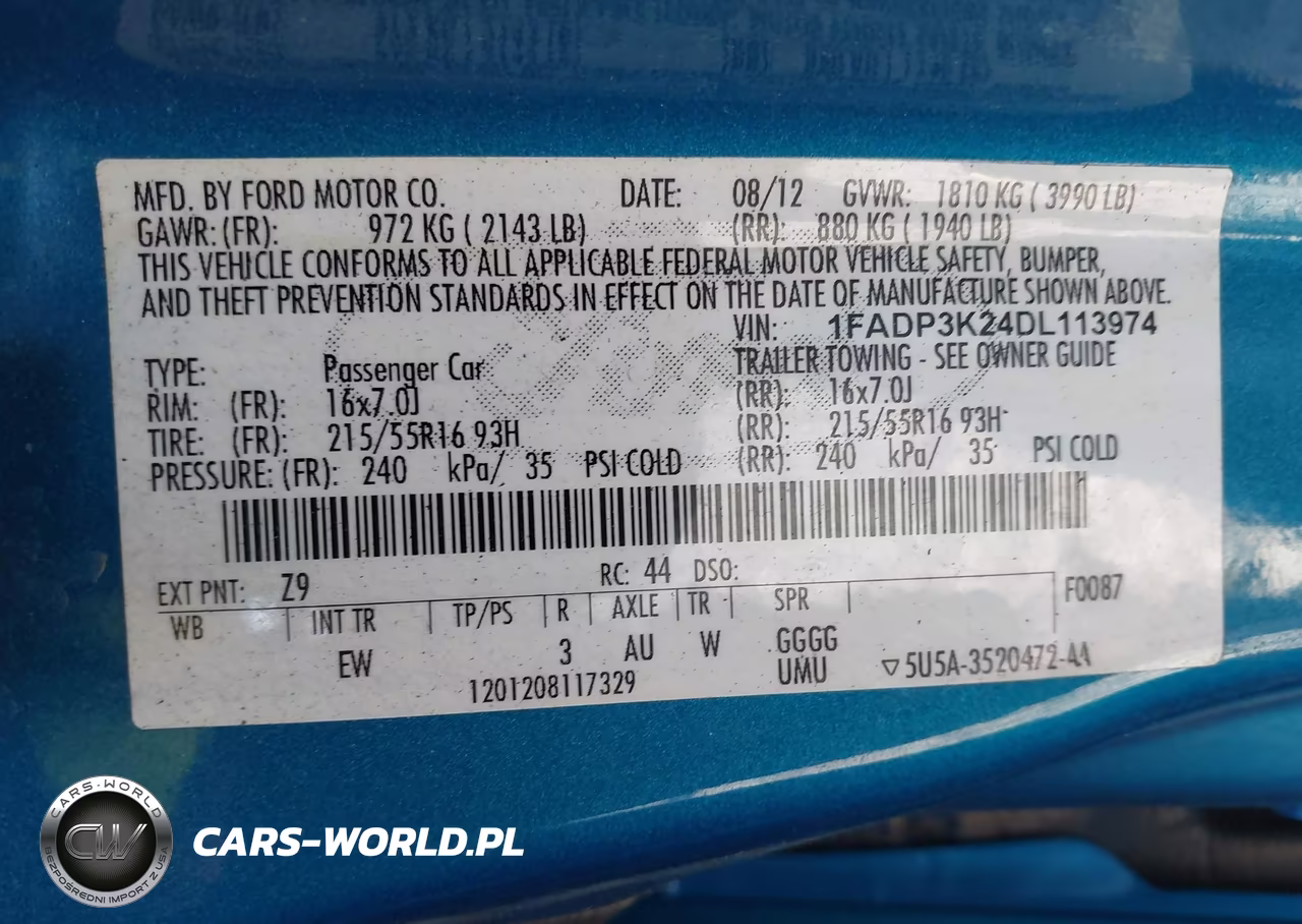 2013 Ford Focus Se VIN:1FADP3K24DL113974 - 9