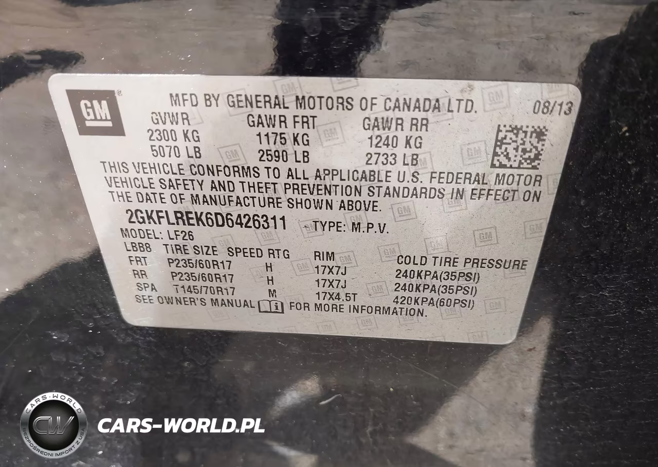 2013 GMC Terrain Sle-1 VIN:2GKFLREK6D6426311 - 9
