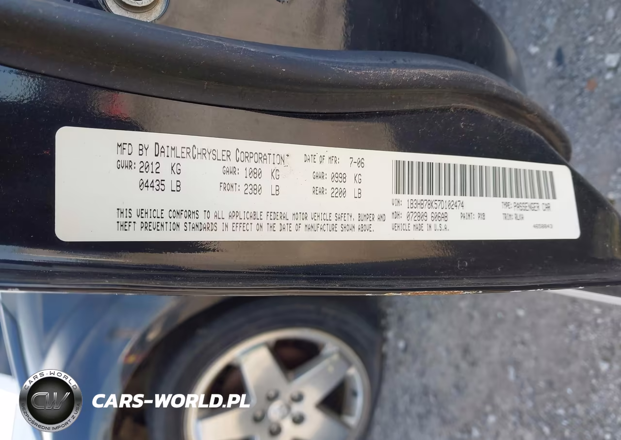2007 Dodge Caliber R-T VIN:1B3HB78K57D102474 - 9