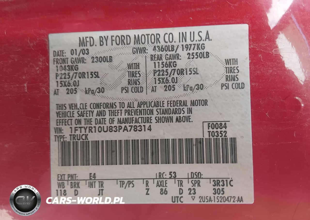 2003 Ford Ranger Edge-Xl-Xlt VIN:1FTYR10U83PA78314 - 9