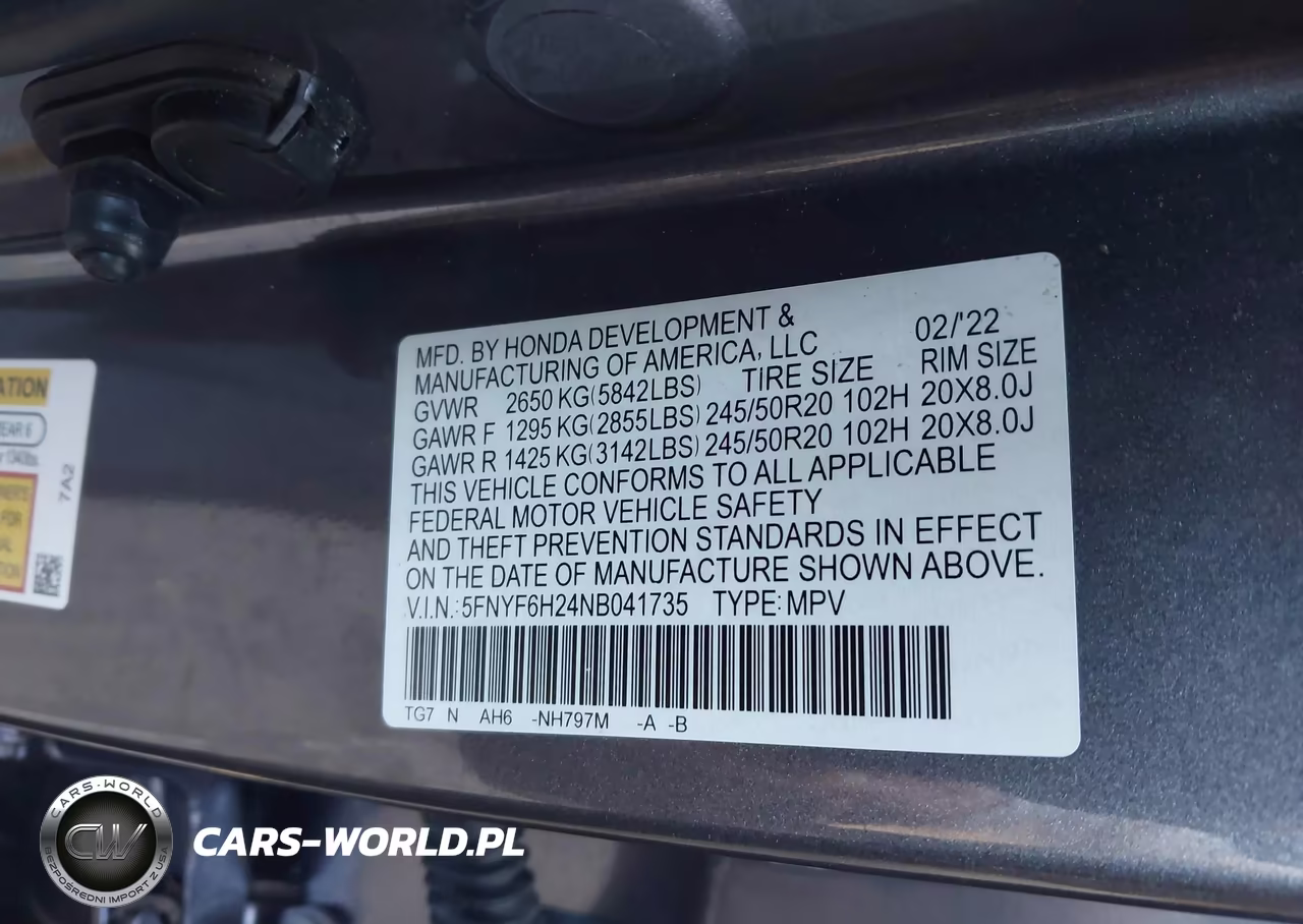 2022 Honda Pilot Awd Special Edition VIN:5FNYF6H24NB041735 - 9