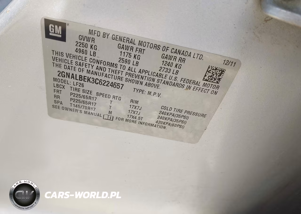 2012 Chevrolet Equinox Ls VIN:2GNALBEK3C6224657 - 9