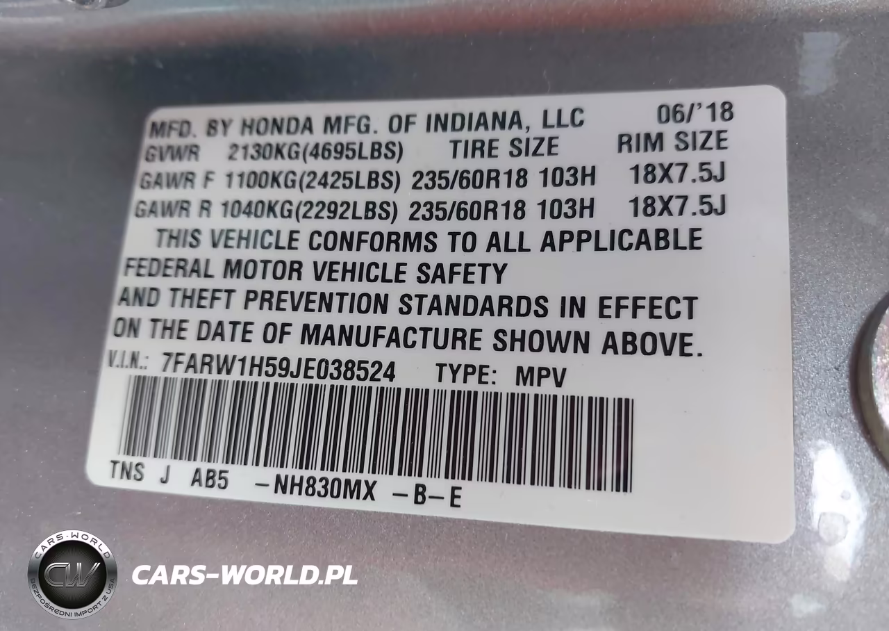 2018 Honda Cr-V Ex VIN:7FARW1H59JE038524 - 9