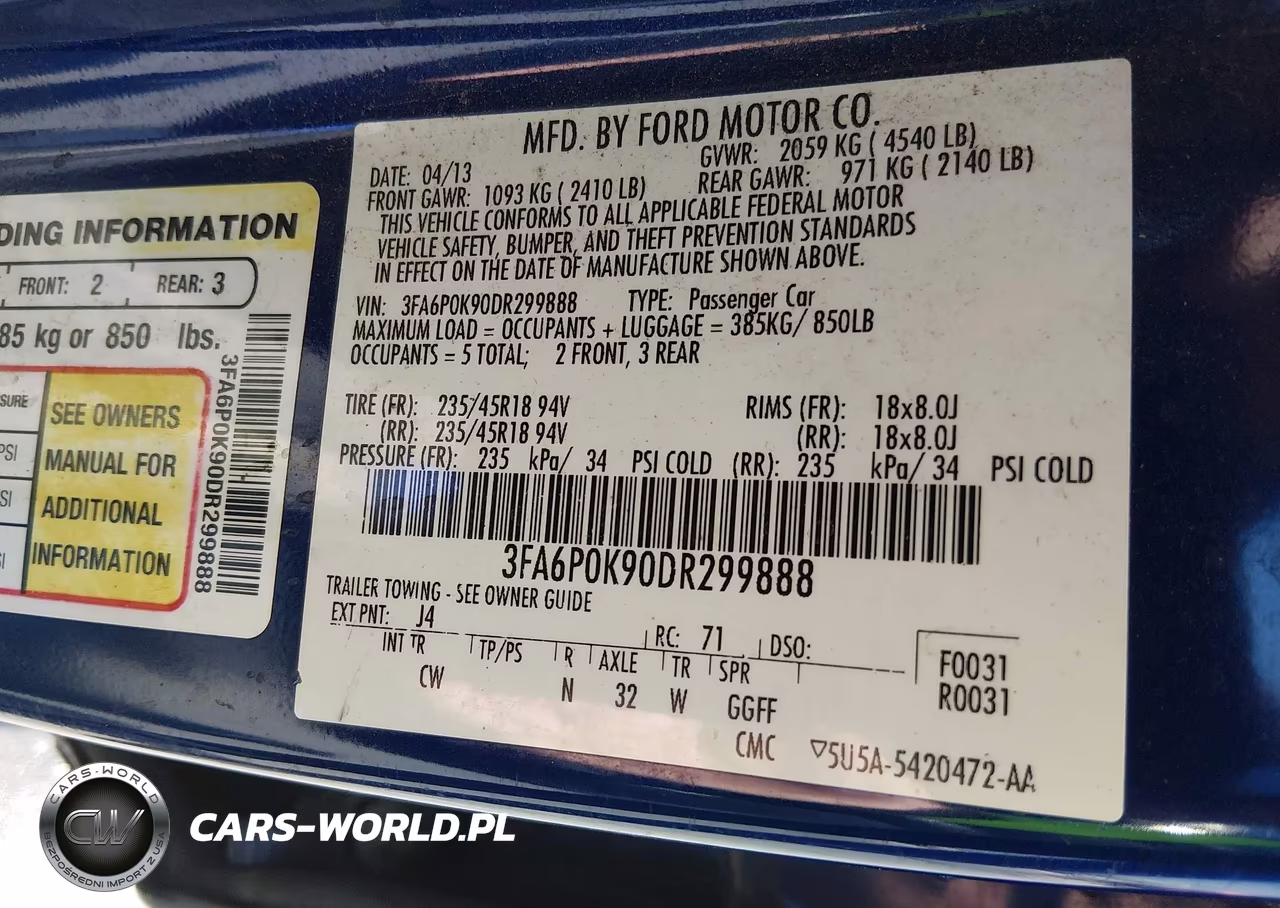 2013 Ford Fusion Titanium VIN:3FA6P0K90DR299888 - 9