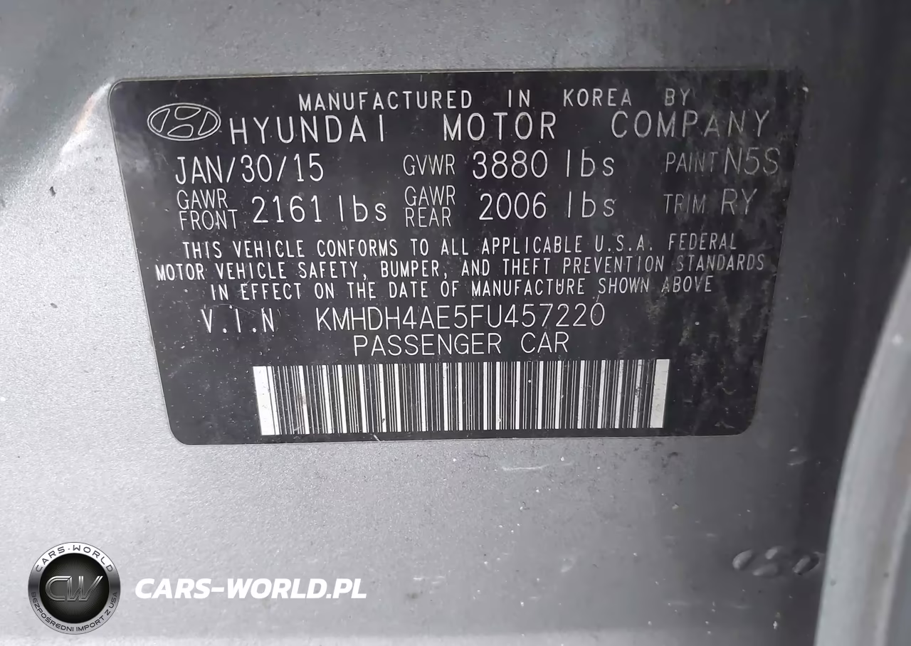 2015 Hyundai Elantra Se VIN:KMHDH4AE5FU457220 - 9