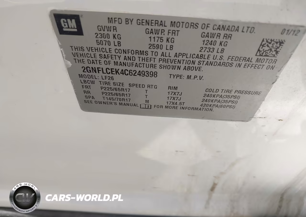 2012 Chevrolet Equinox Ls VIN:2GNFLCEK4C6249398 - 9