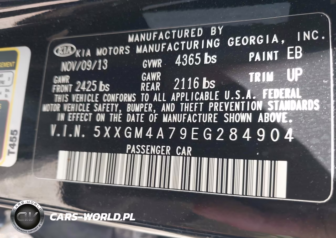 2014 Kia Optima Lx VIN:5XXGM4A79EG284904 - 9