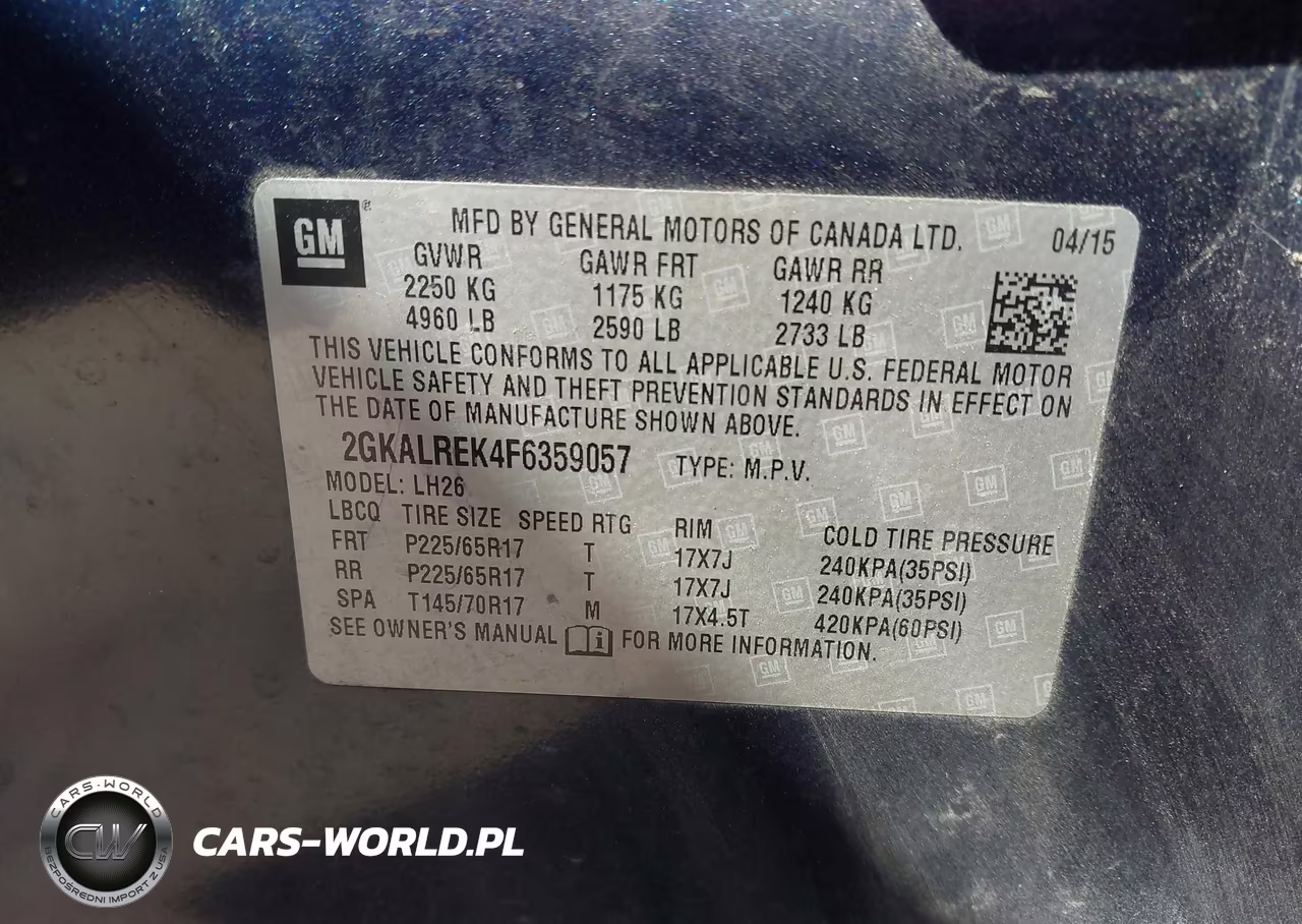 2015 GMC Terrain Sle-2 VIN:2GKALREK4F6359057 - 9