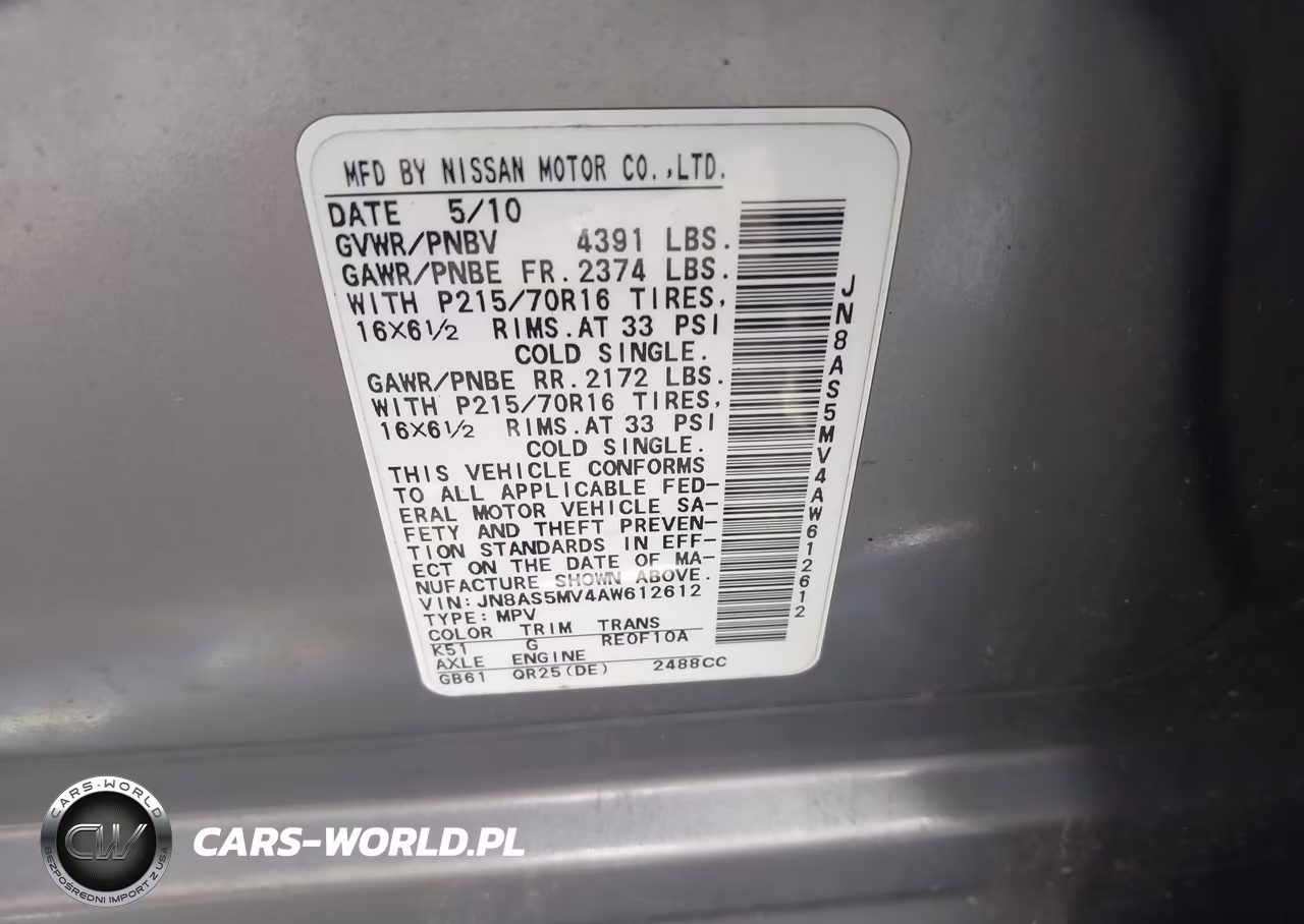 2010 Nissan Rogue S VIN:JN8AS5MV4AW612612 - 9
