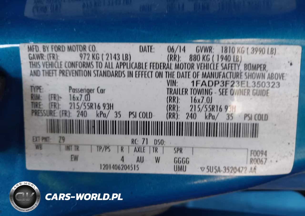 2014 Ford Focus Se VIN:1FADP3F23EL350323 - 9