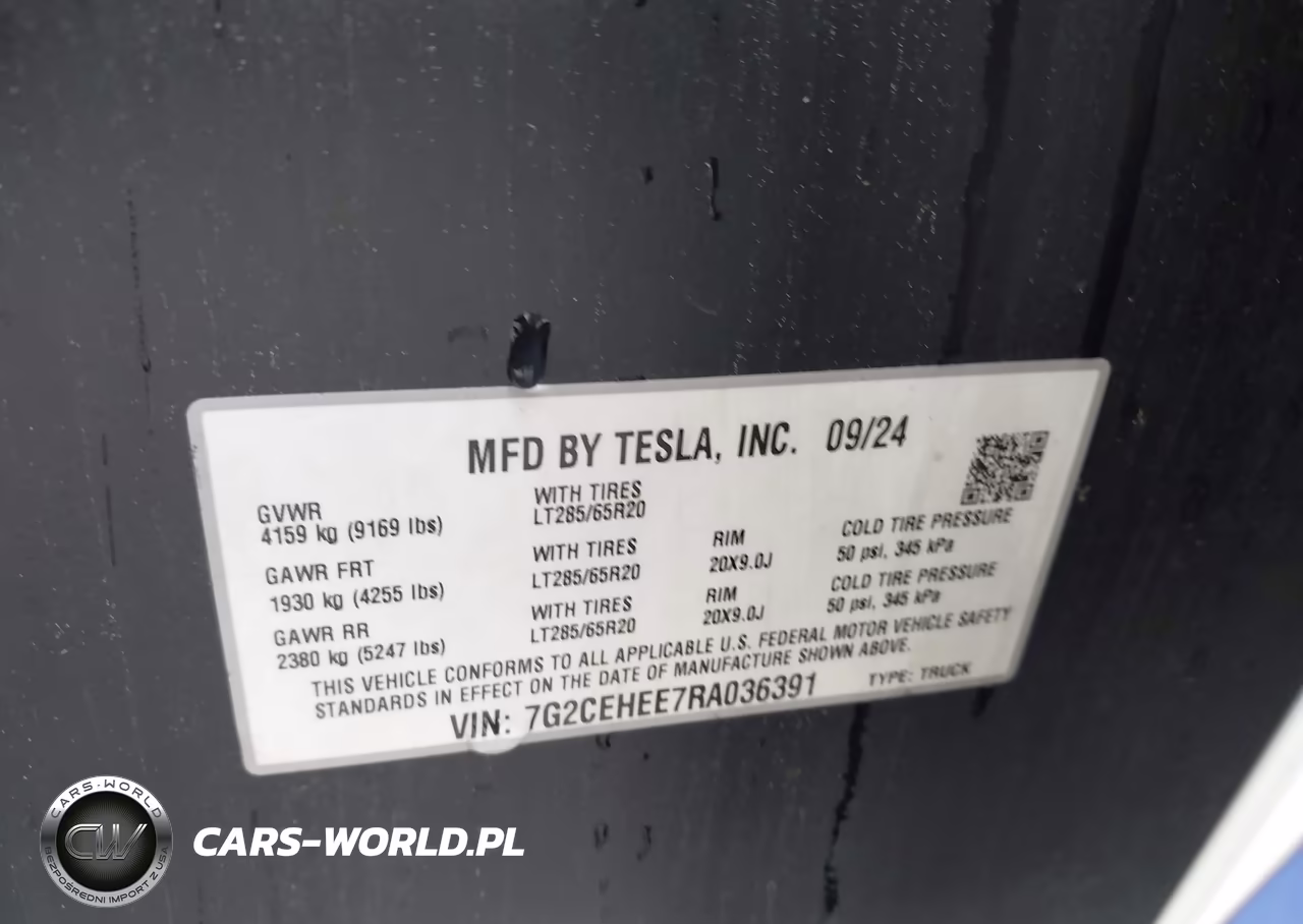 2024 Tesla Cybertruck Cyberbeast VIN:7G2CEHEE7RA036391 - 9
