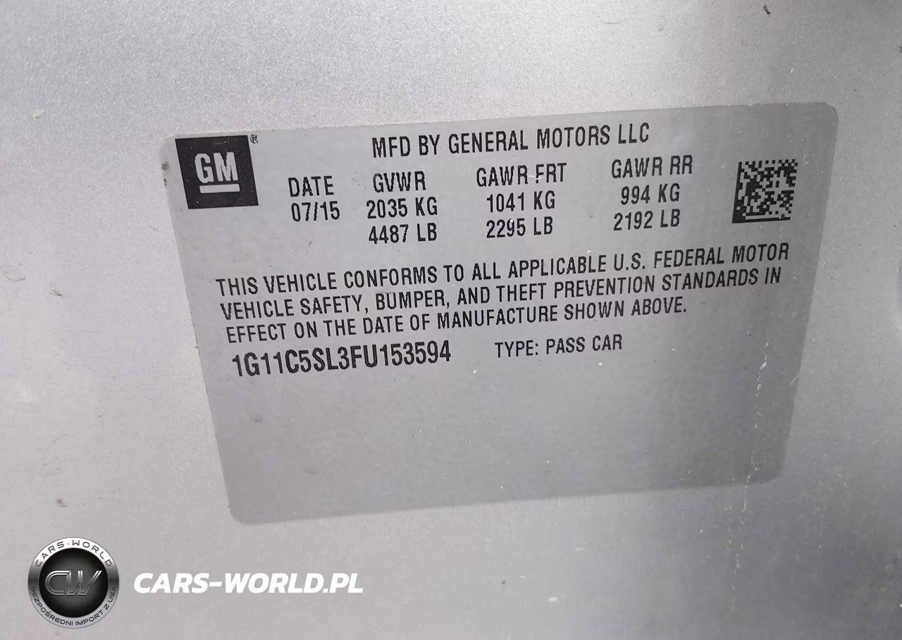 2015 Chevrolet Malibu 1Lt VIN:1G11C5SL3FU153594 - 9