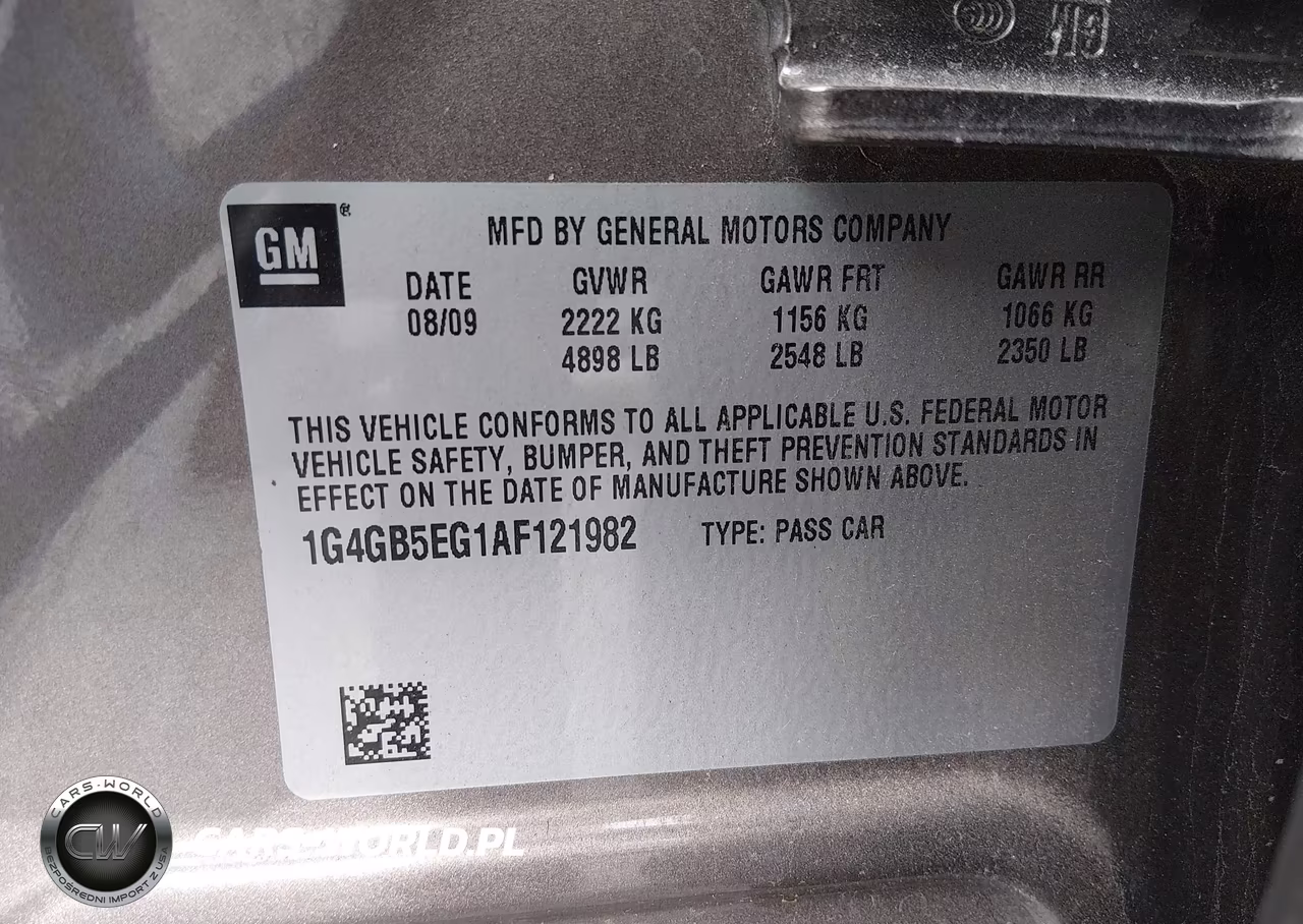 2010 Buick Lacrosse Cx VIN:1G4GB5EG1AF121982 - 9