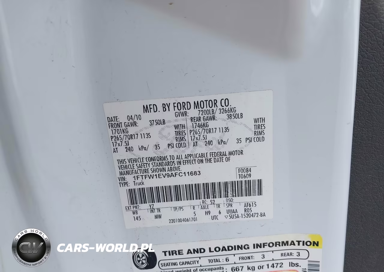 2010 Ford F-150 Fx4-Harley-Davidson-King Ranch-Lariat-Platinum-Xl-Xlt VIN:1FTFW1EV9AFC11683 - 9