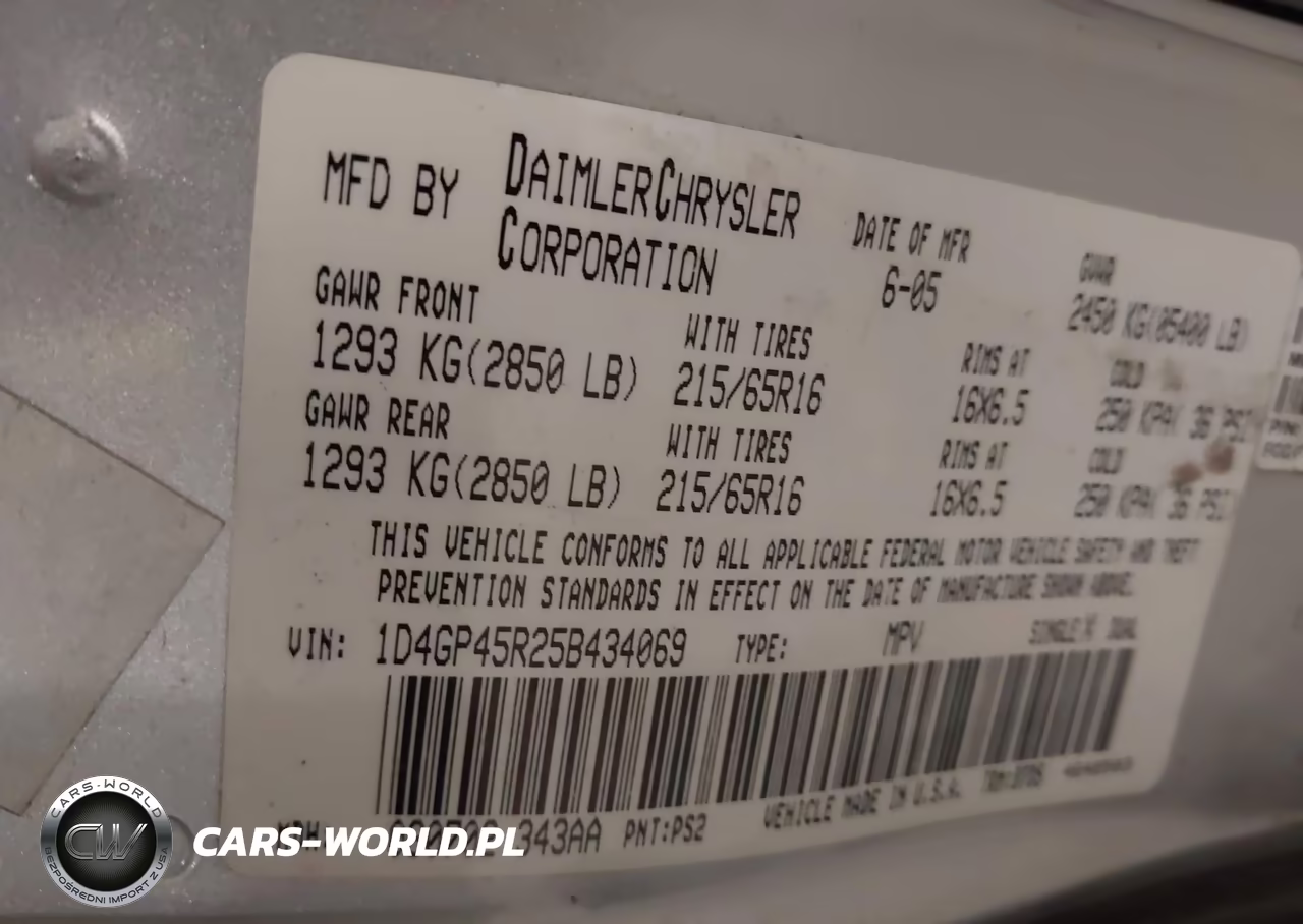 2005 Dodge Caravan Sxt VIN:1D4GP45R25B434069 - 9