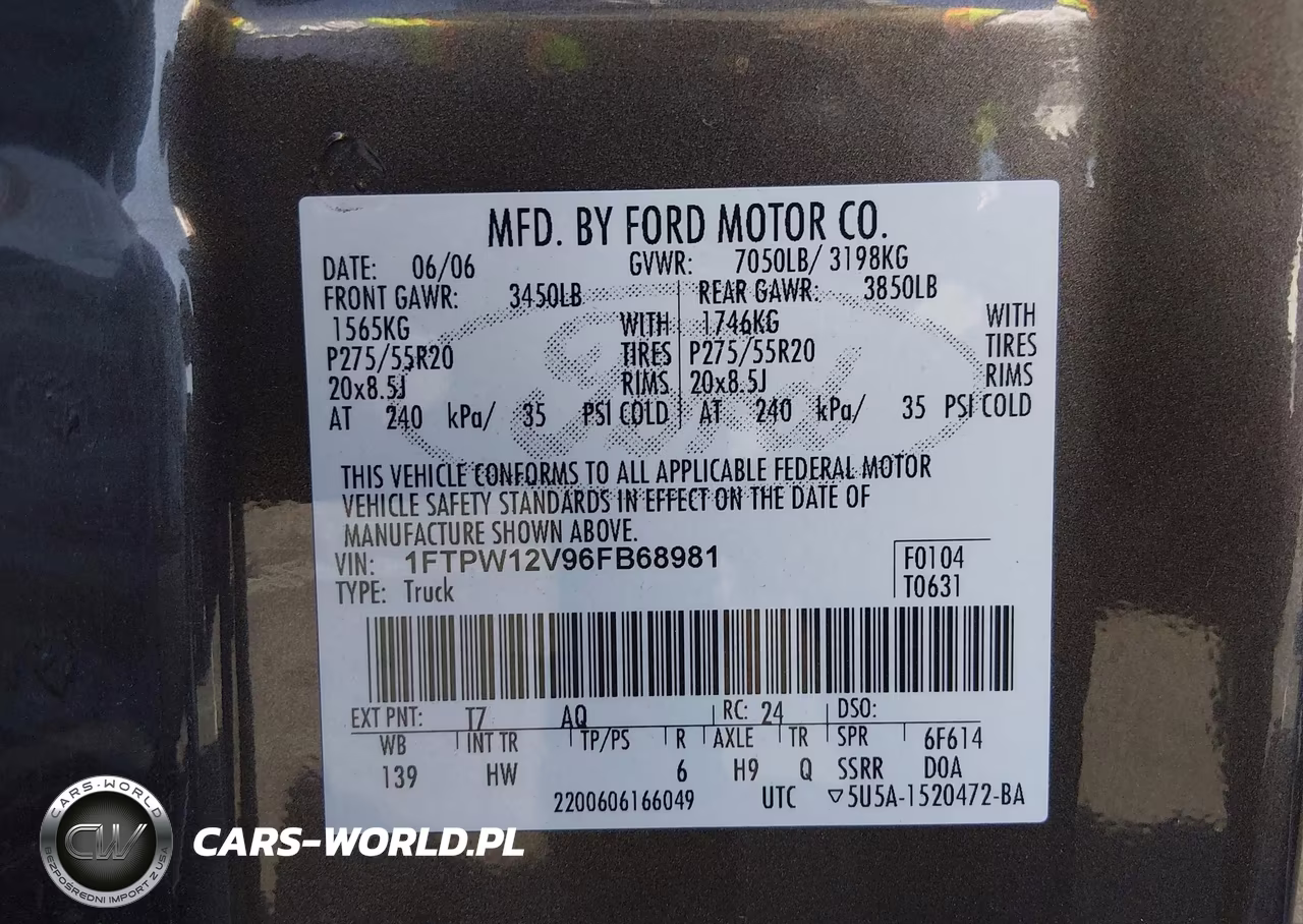 2006 Ford F-150 Lariat-Xlt VIN:1FTPW12V96FB68981 - 9
