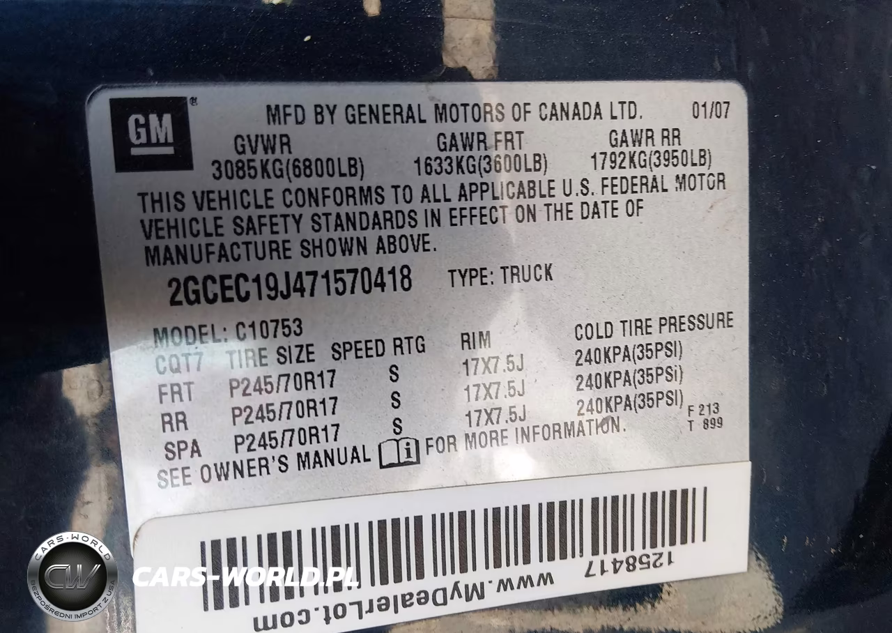 2007 Chevrolet Silverado 1500 Lt2 VIN:2GCEC19J471570418 - 9