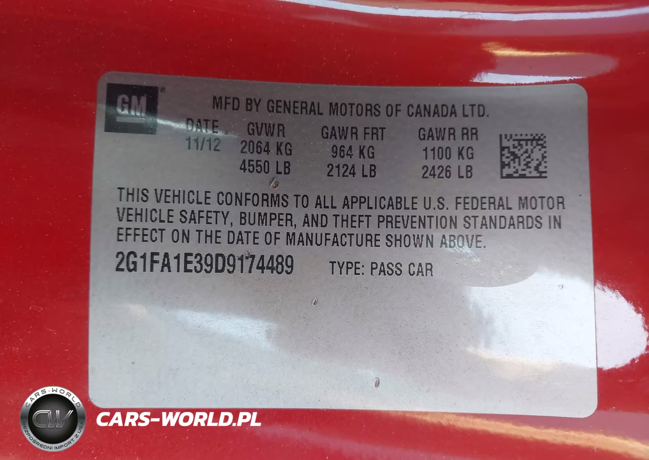 2013 Chevrolet Camaro 2Ls VIN:2G1FA1E39D9174489 - 9