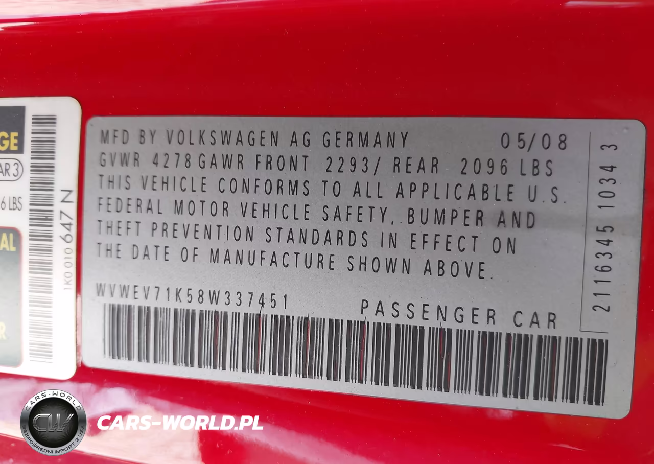 2008 Volkswagen Gti 2-Door VIN:WVWEV71K58W337451 - 9
