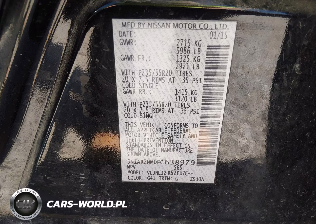 2015 Nissan Pathfinder Platinum VIN:5N1AR2MM0FC638979 - 9