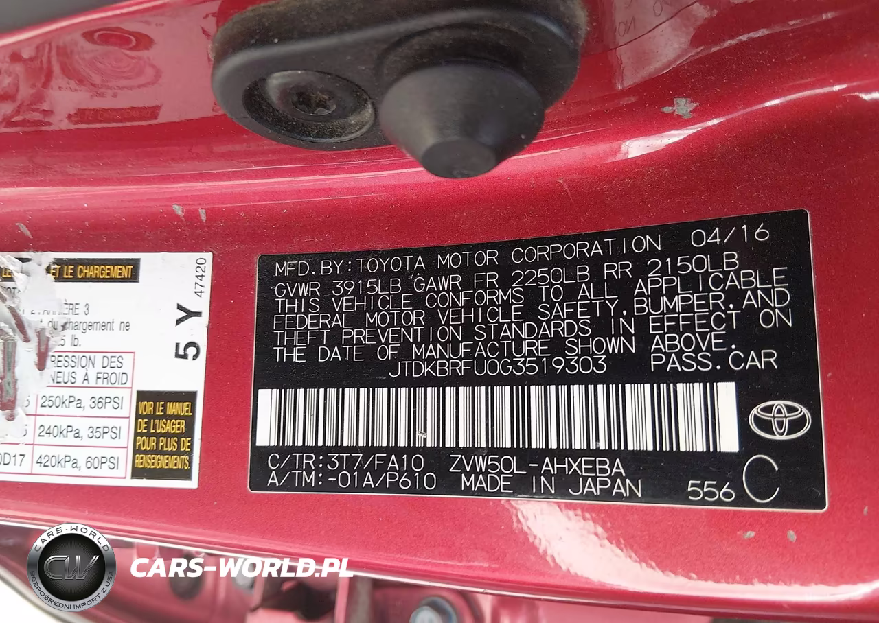 2016 Toyota Prius Two VIN:JTDKBRFU0G3519303 - 9