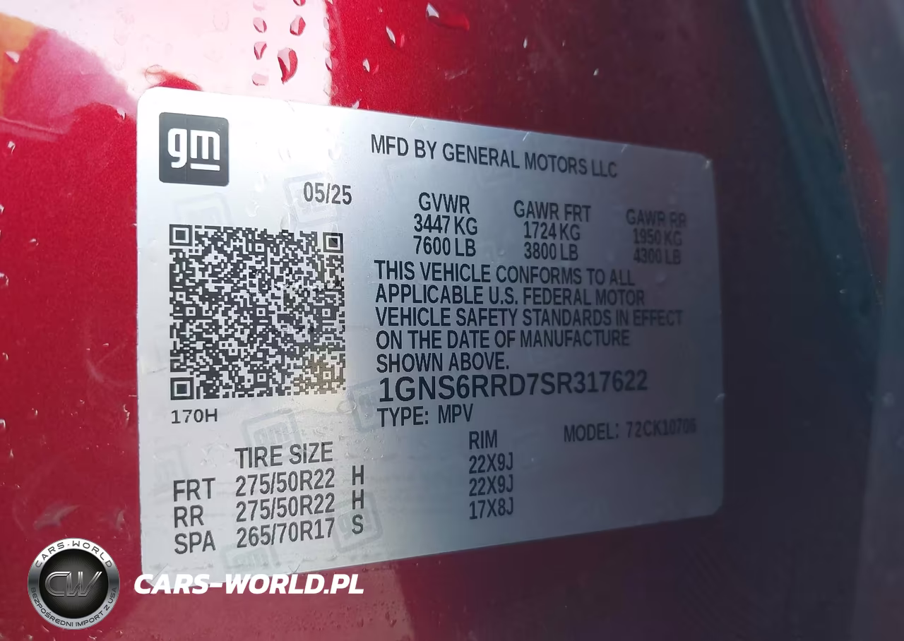 2025 Chevrolet Tahoe 4Wd Rst VIN:1GNS6RRD7SR317622 - 9