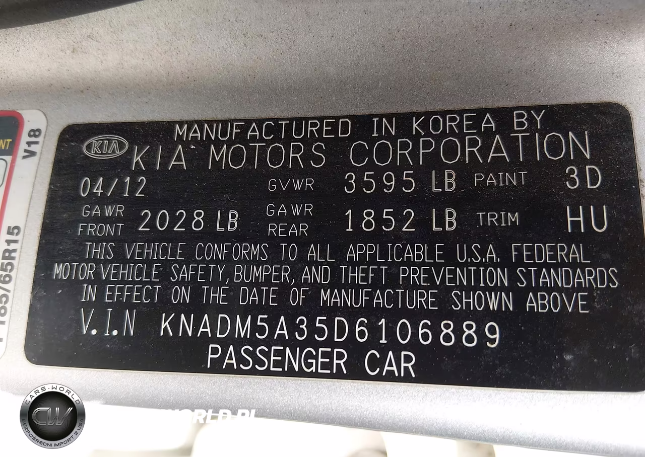2013 Kia Rio Lx VIN:KNADM5A35D6106889 - 9