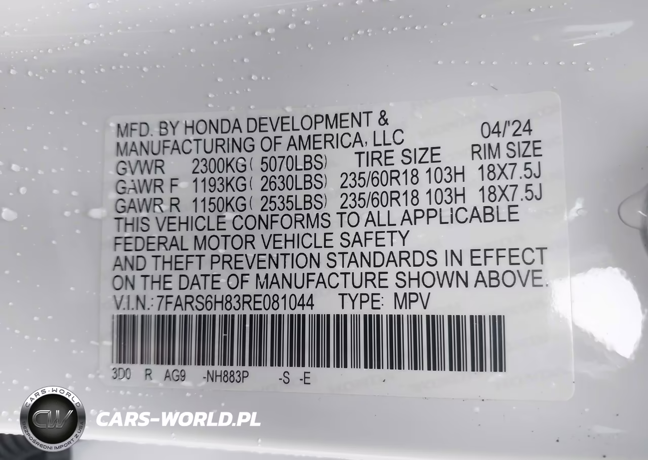 2024 Honda Cr-V Hybrid Sport-L VIN:7FARS6H83RE081044 - 9