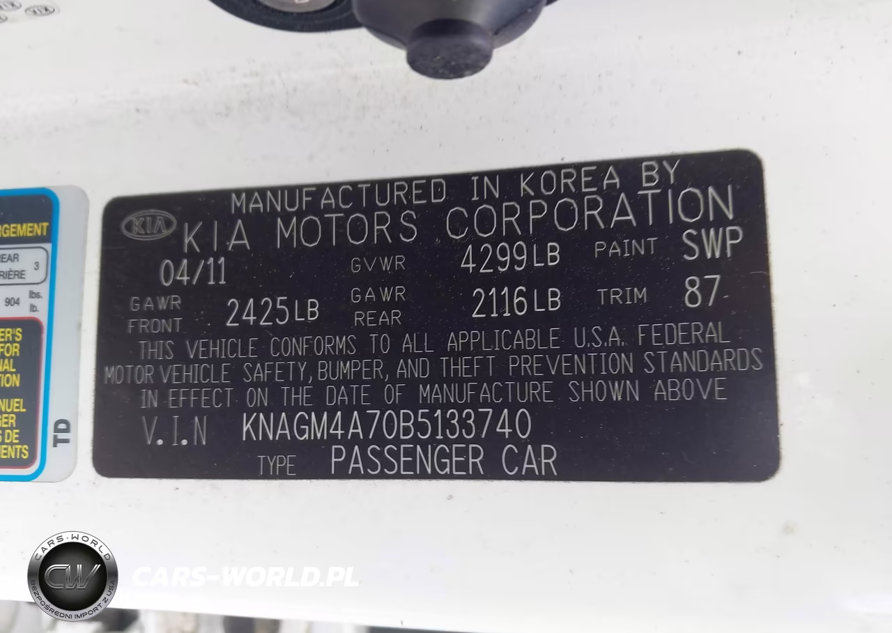 2011 Kia Optima Lx VIN:KNAGM4A70B5133740 - 9