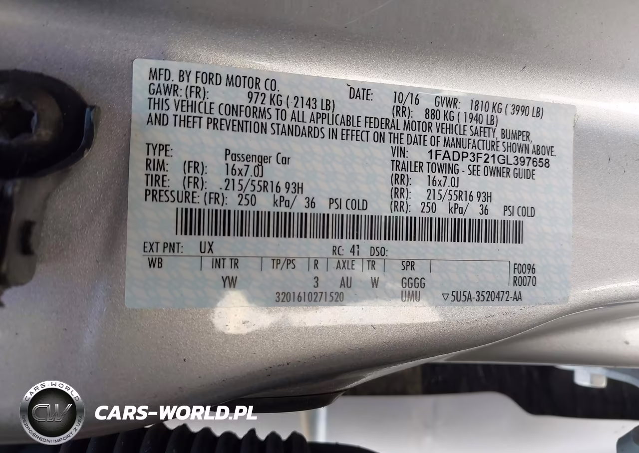 2016 Ford Focus Se VIN:1FADP3F21GL397658 - 9