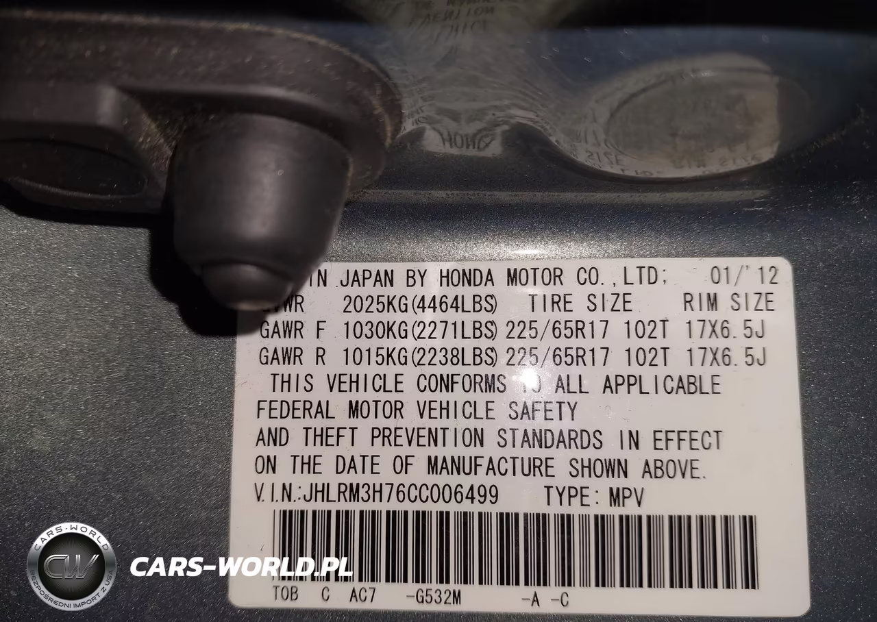 2012 Honda Cr-V Ex-L VIN:JHLRM3H76CC006499 - 9
