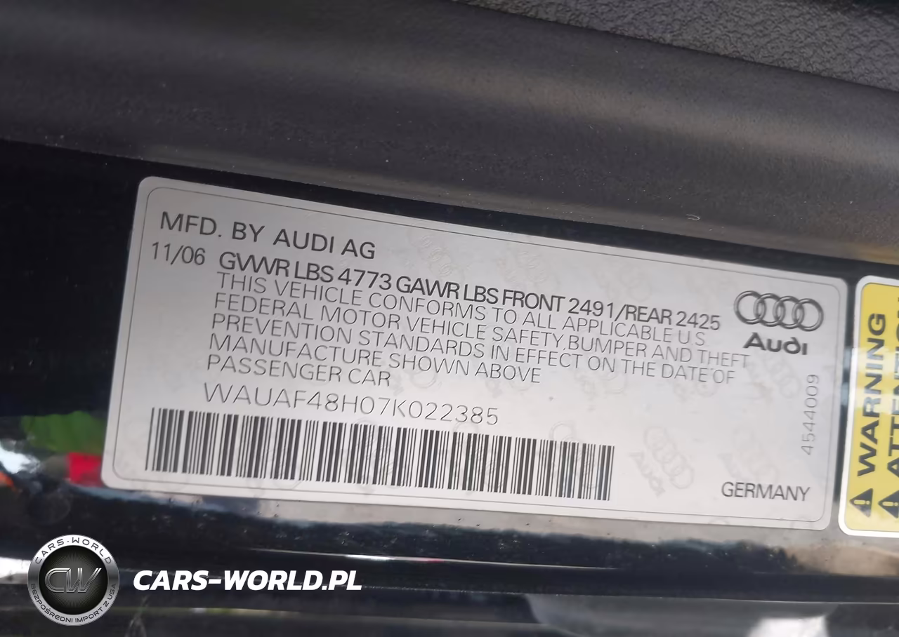 2007 Audi A4 2.0T VIN:WAUAF48H07K022385 - 9