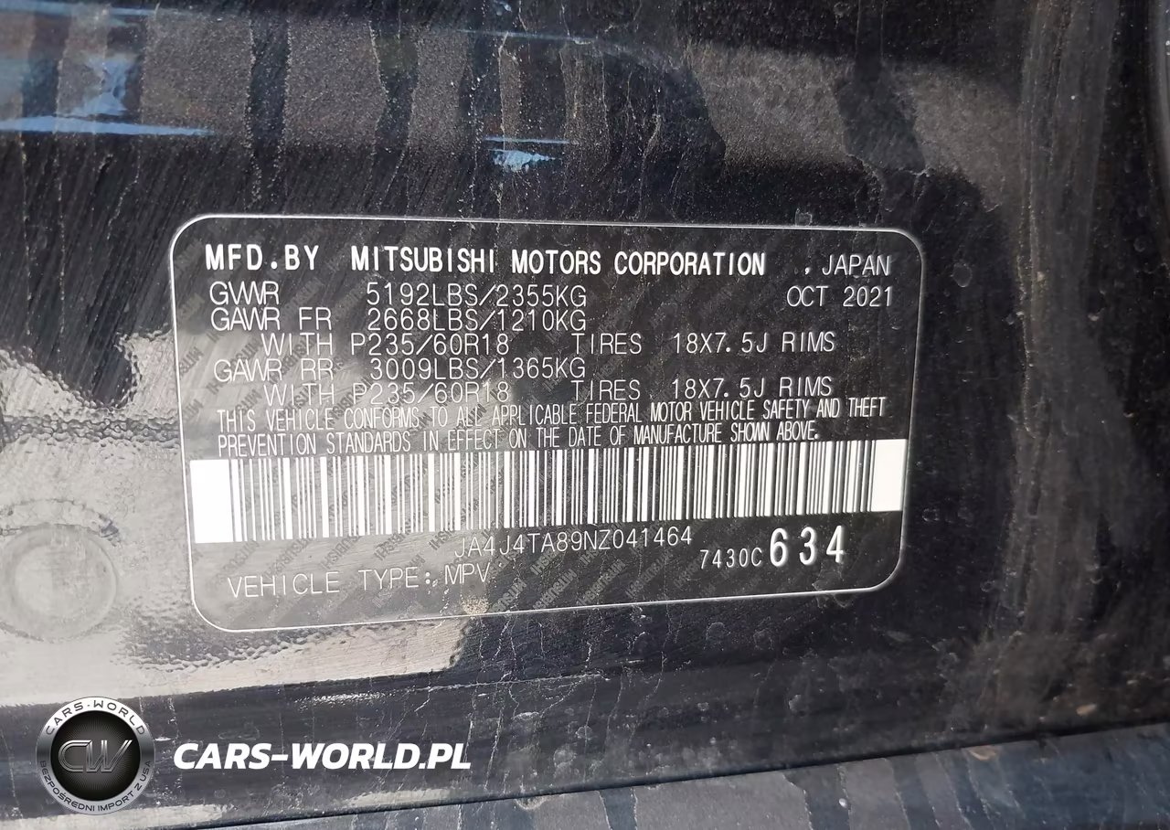 2022 Mitsubishi Outlander Es 2.5 S-Awc VIN:JA4J4TA89NZ041464 - 9
