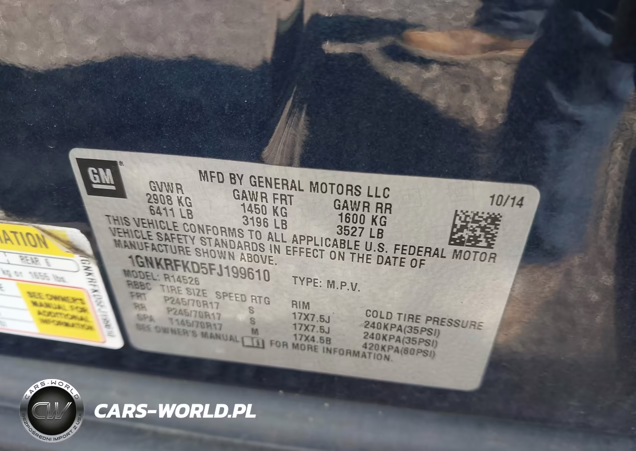 2015 Chevrolet Traverse Ls VIN:1GNKRFKD5FJ199610 - 9