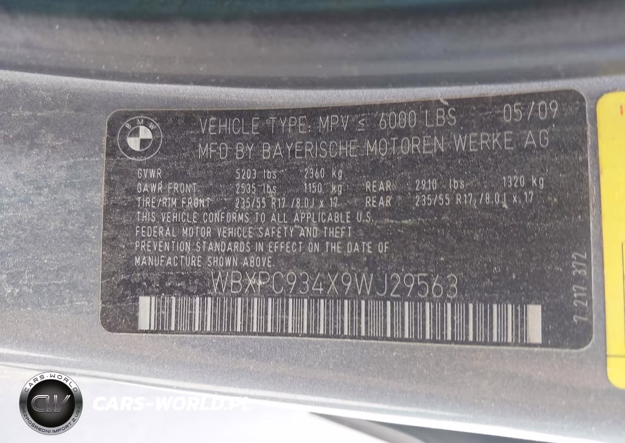 2009 BMW X3 xDrive30I VIN:WBXPC934X9WJ29563 - 9