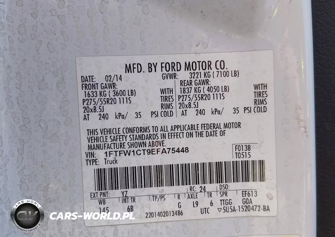2014 Ford F-150 Fx2 VIN:1FTFW1CT9EFA75448 - 9