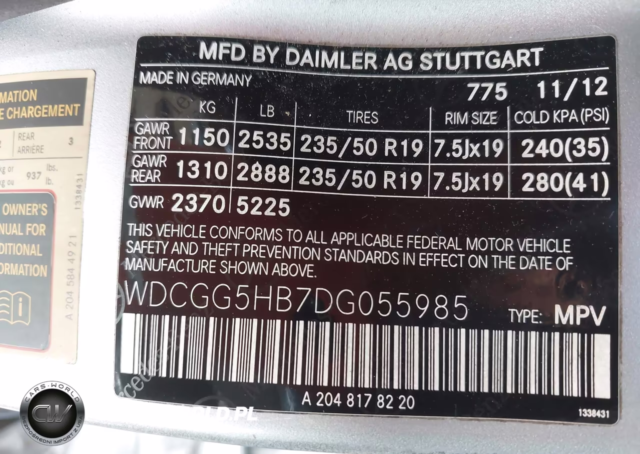 2013 Mercedes-Benz Glk 350 VIN:WDCGG5HB7DG055985 - 9