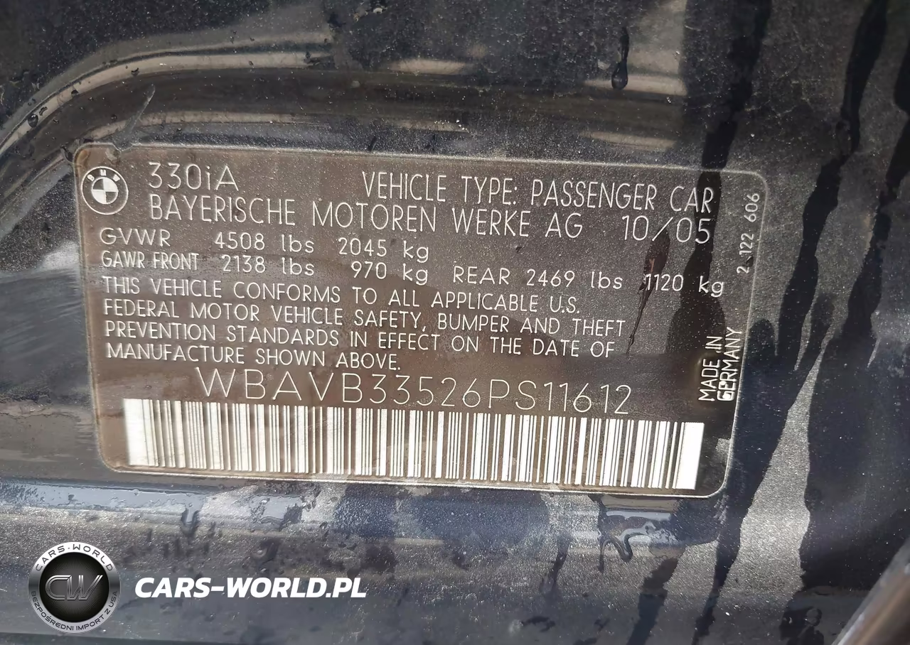 2006 BMW 330I VIN:WBAVB33526PS11612 - 9