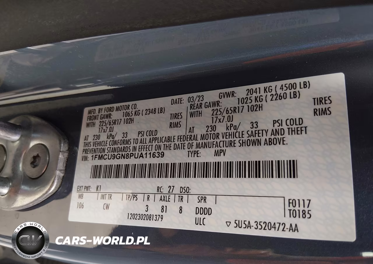 2023 Ford Escape Active VIN:1FMCU9GN8PUA11639 - 9