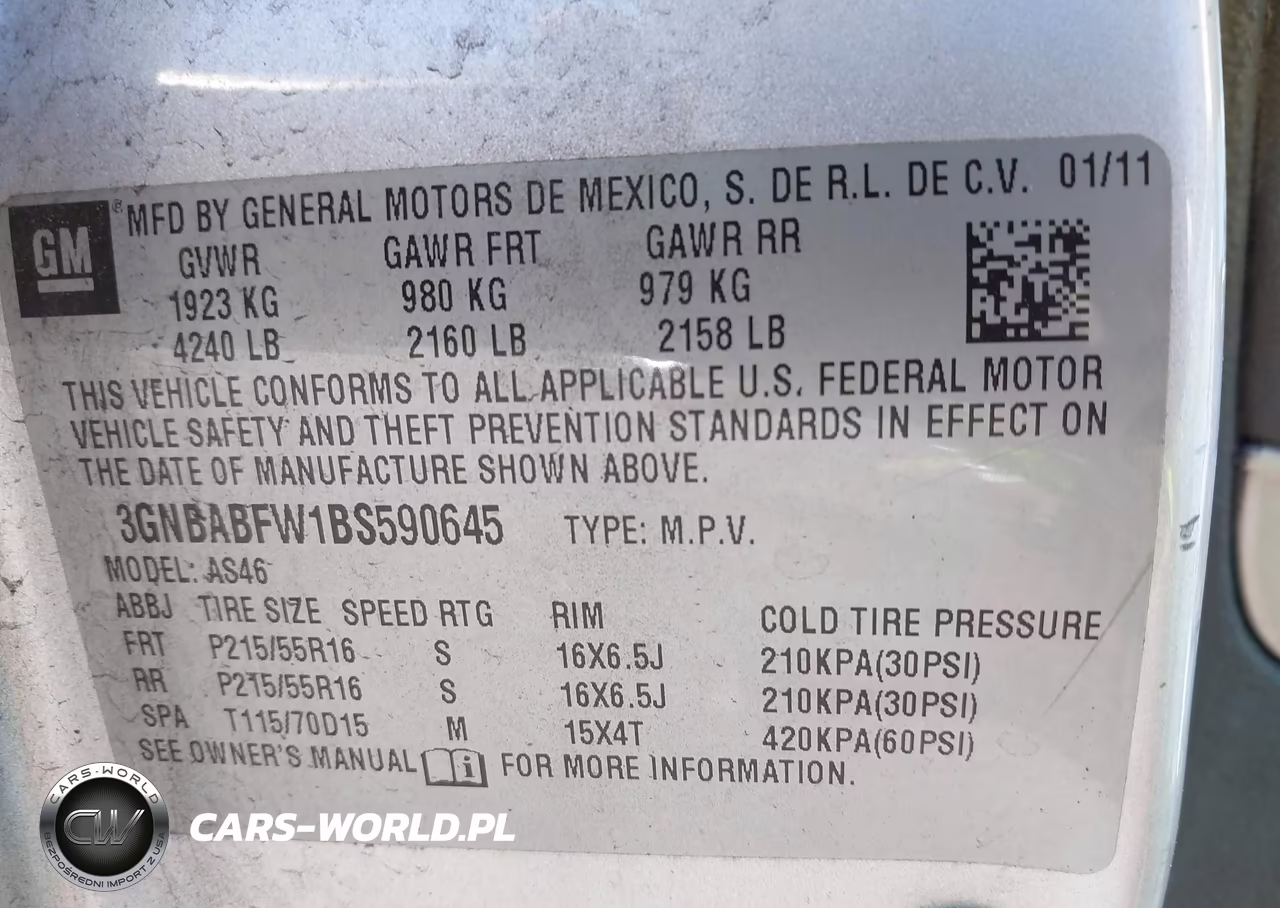 2011 Chevrolet Hhr Lt VIN:3GNBABFW1BS590645 - 9