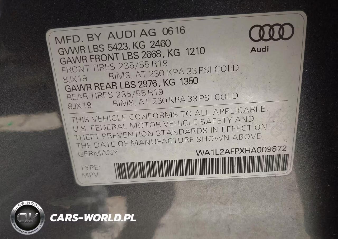 2017 Audi Q5 2.0T Premium VIN:WA1L2AFPXHA009872 - 9