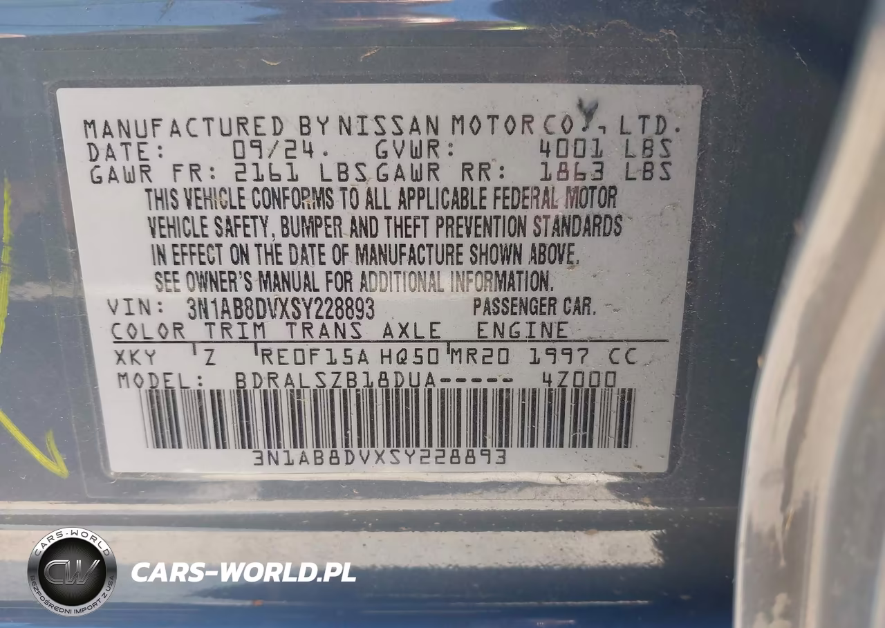 2025 Nissan Sentra Sr VIN:3N1AB8DVXSY228893 - 9