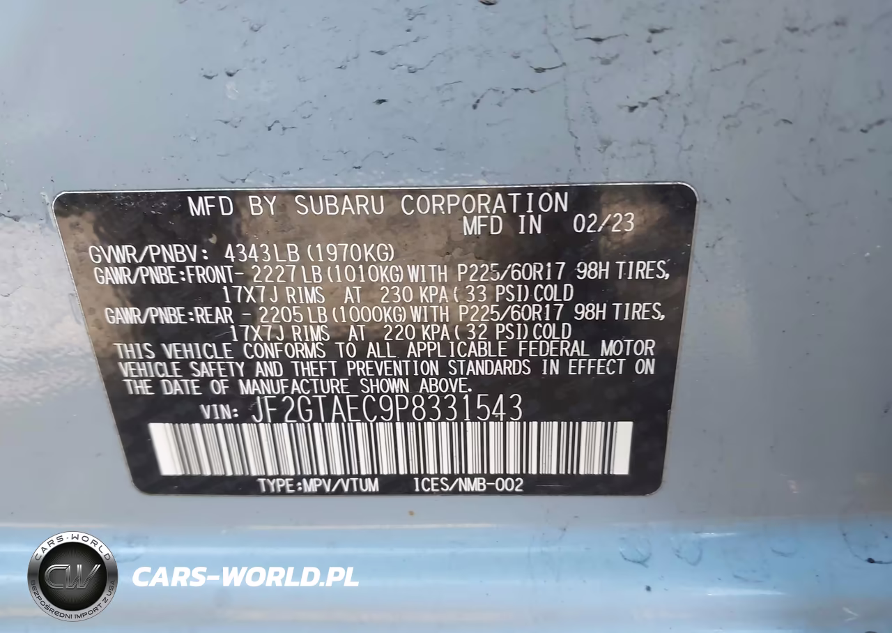 2023 Subaru Crosstrek Premium VIN:JF2GTAEC9P8331543 - 9