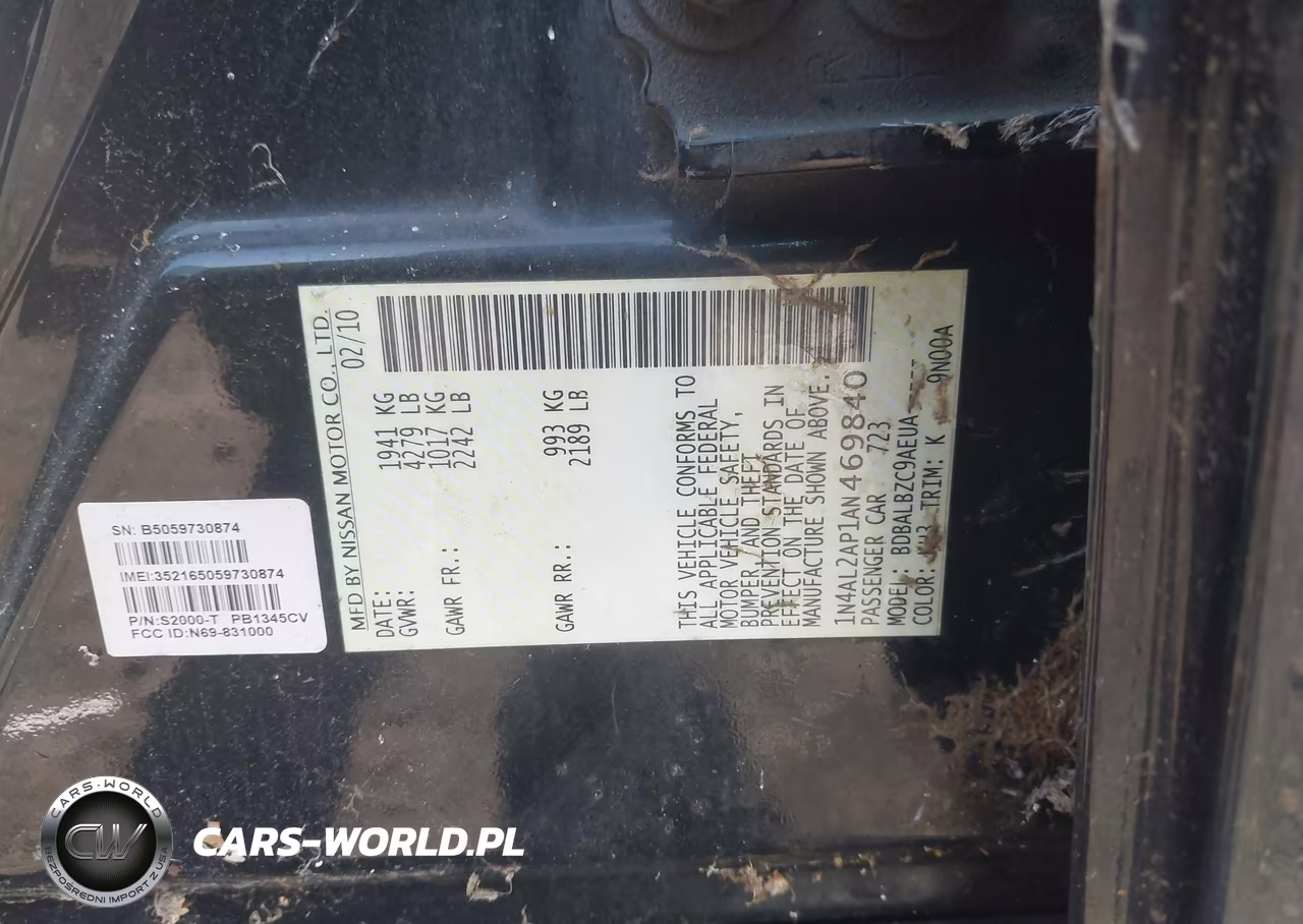 2010 Nissan Altima 2.5 S VIN:1N4AL2AP1AN469840 - 9